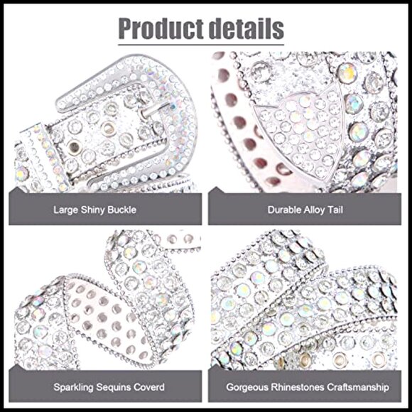 Rhinestone Western Studded Belt Shining Diamond Cowgirl Cowboy Waist Accessory main image 5